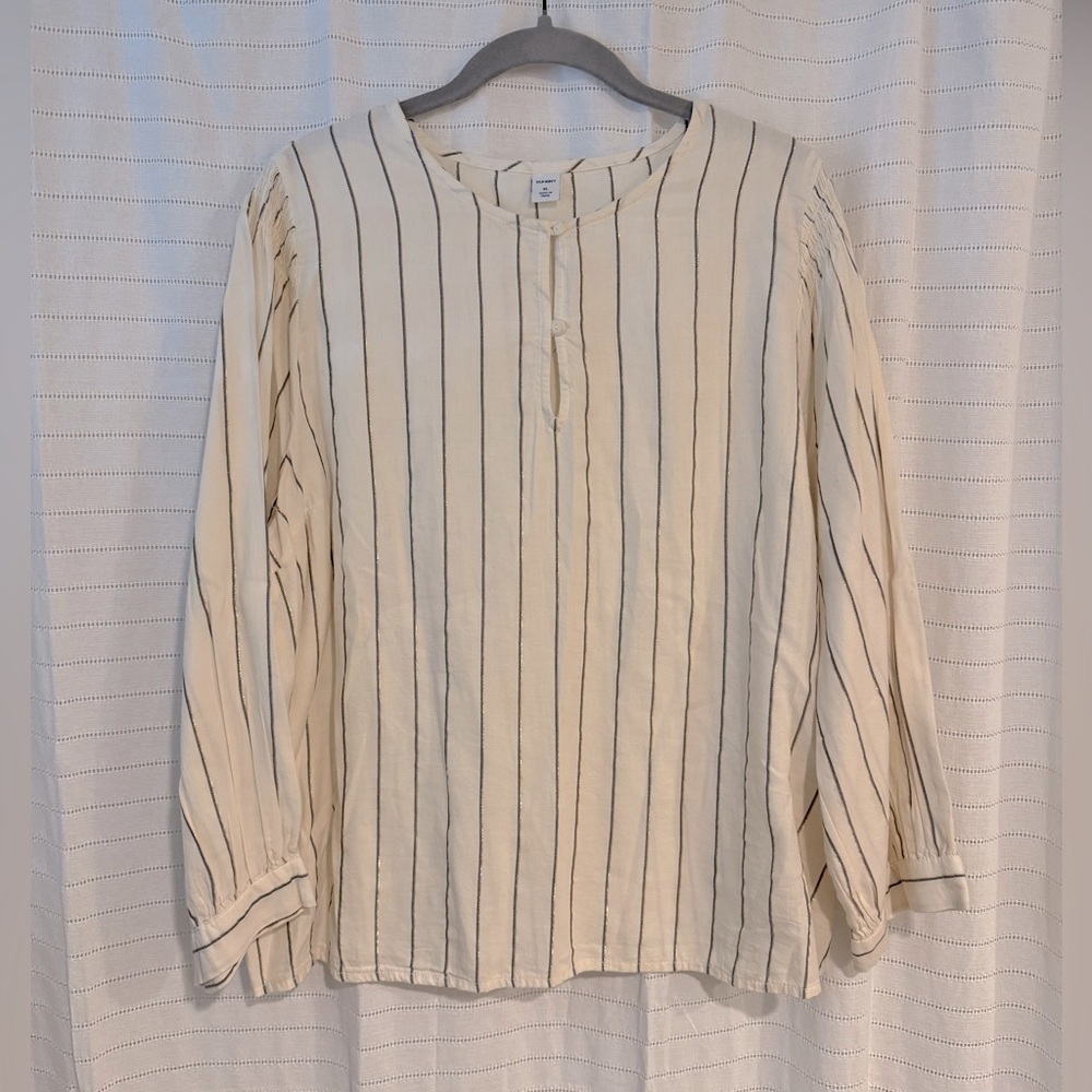 Old Navy Long Sleeve Cotton Blend Stripe Shirt
